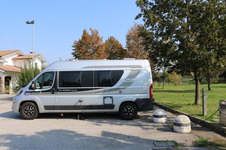 Auf dem Wohnmobilstellplatz war ich mal wieder ganz alleine.