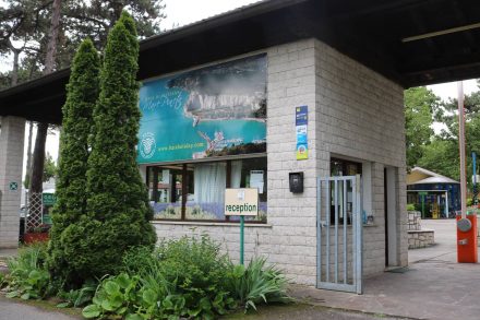 Rezeption am Camping Mare Pineta.